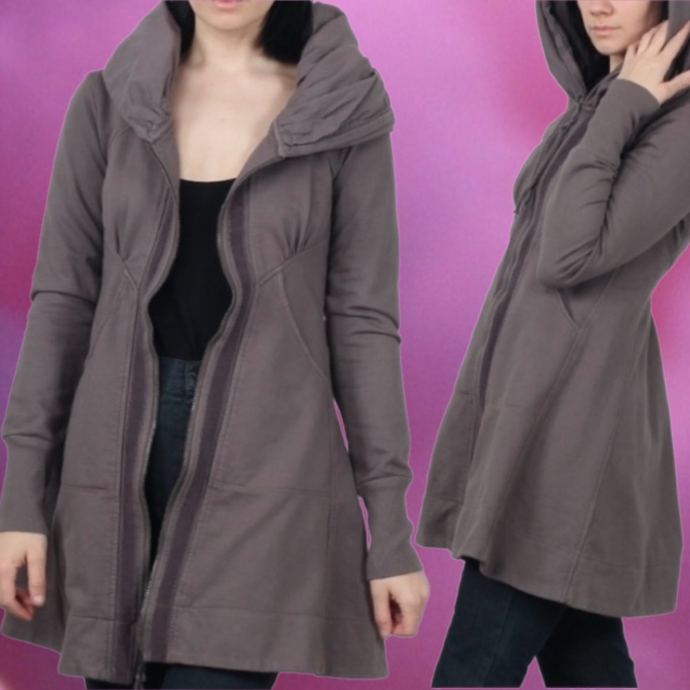 prairie underground • mid victorian hoodie in grey taupe s